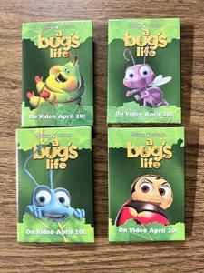 Lot of 4 Vintage Disney Pixar Bug’s Life Movie Button Pins Promotional Pin